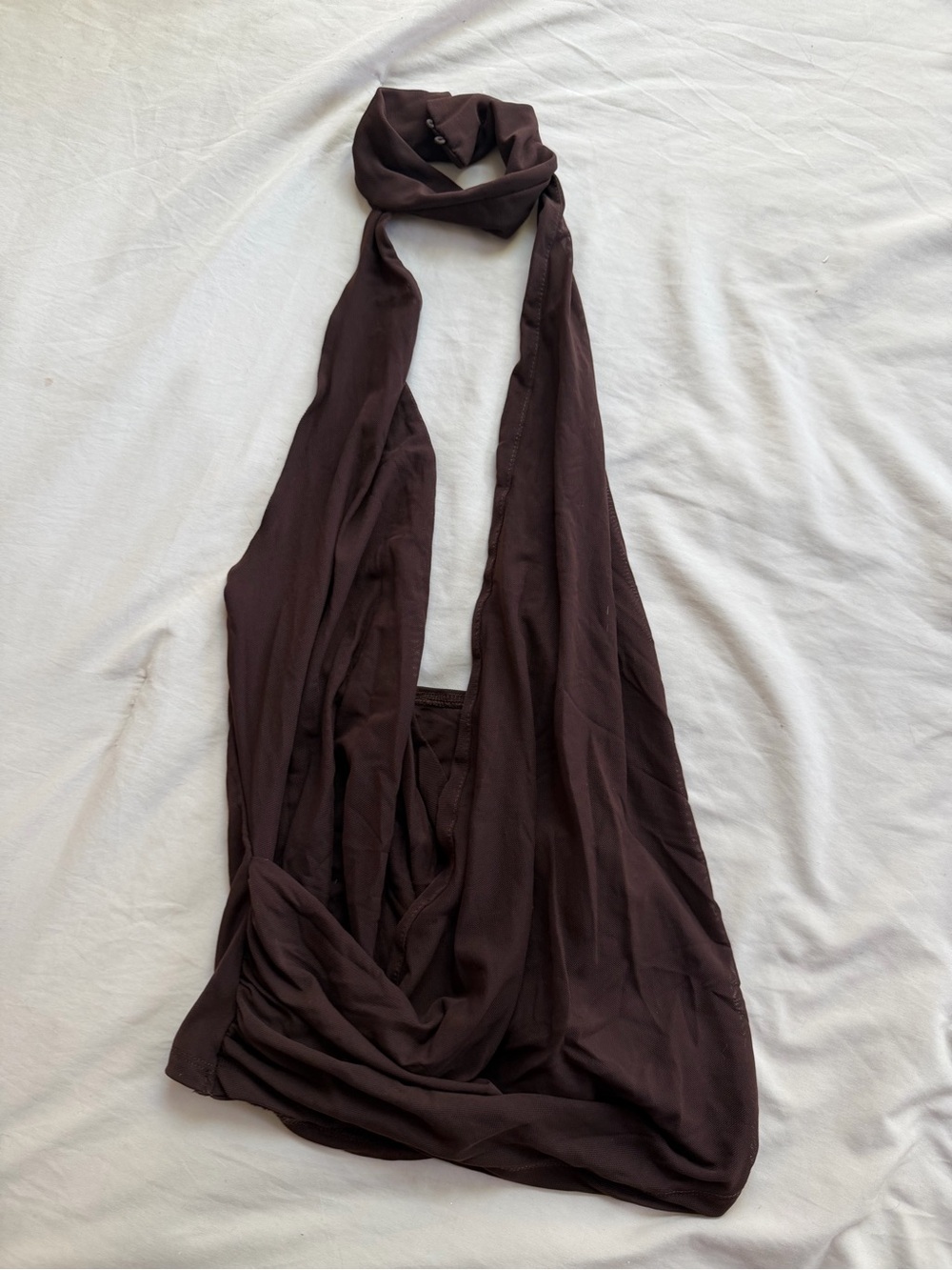 Brown Neck Detail Top
